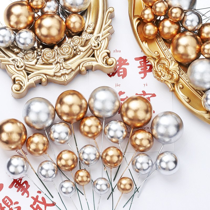 Happy birthday topper cake faux ball cake topper decor birthday ball for birthday cake decoration wholesale party supplies