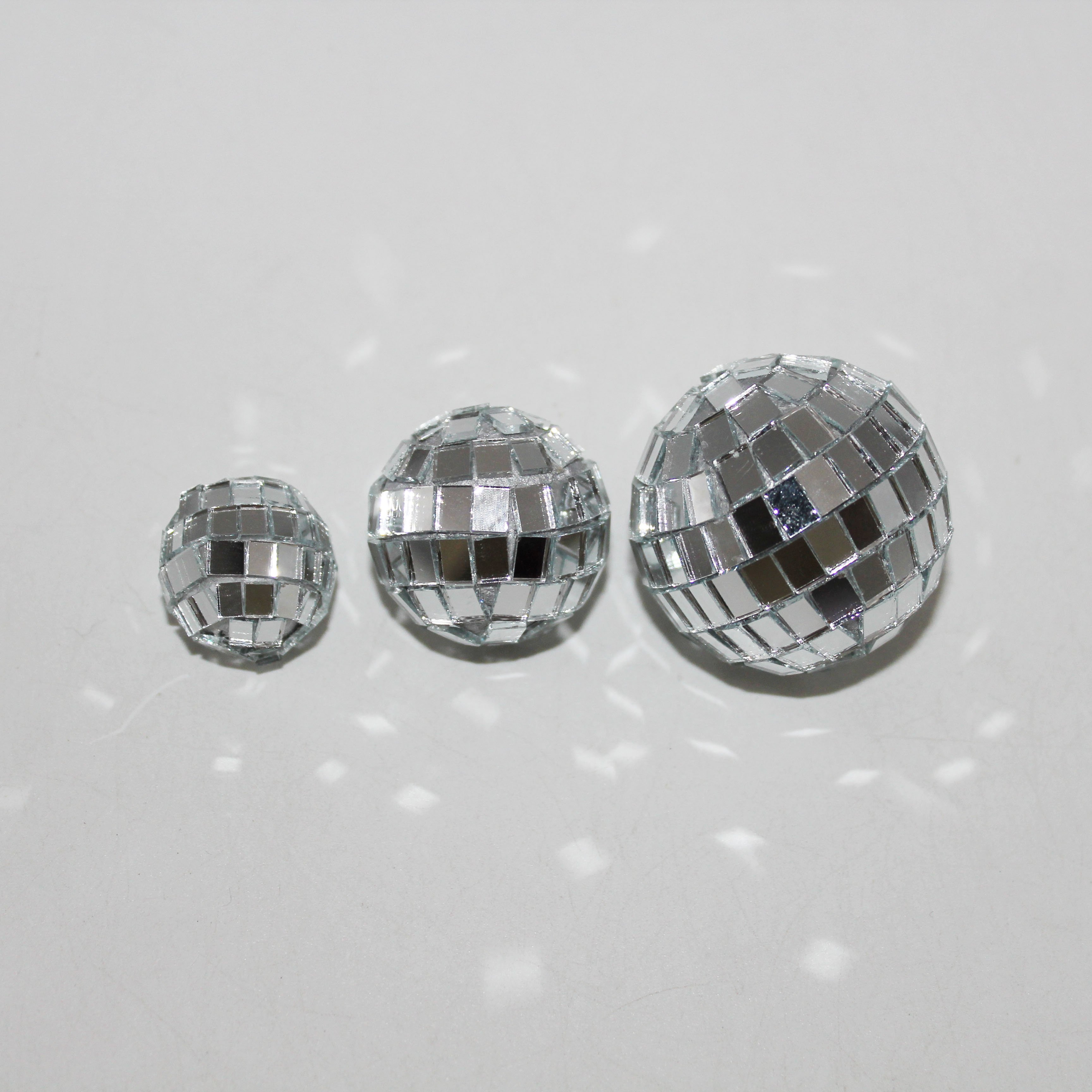 Ychon Disco Ball Cake toppers Decoration Dance Birthday Party Supplies Bling Silver Mirror Balls Cupcake toppers