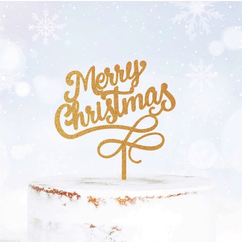 New Acrylic Merry Christmas Cake topper Golden Red Snowflake Antlers Merry Christmas English Alphabet Cake Decorating Supplies