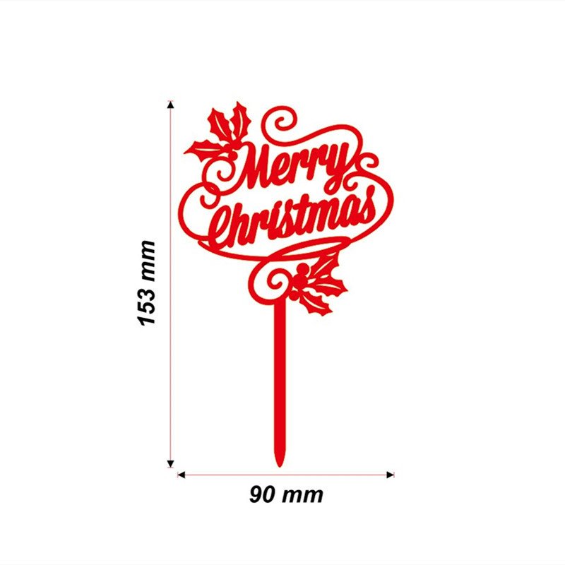 New Acrylic Merry Christmas Cake topper Golden Red Snowflake Antlers Merry Christmas English Alphabet Cake Decorating Supplies