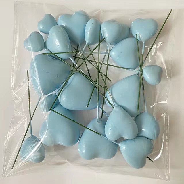 20Pcs Cake Top Heart Shape Foam Decoration Cupcake DIY Cake Top Baking Decoration Wedding Birthday Party Decoration Supplies