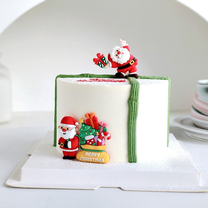 Merry Christmas Soft Glue Cake Decoration Plug-In Party Cake Decorating Supplies