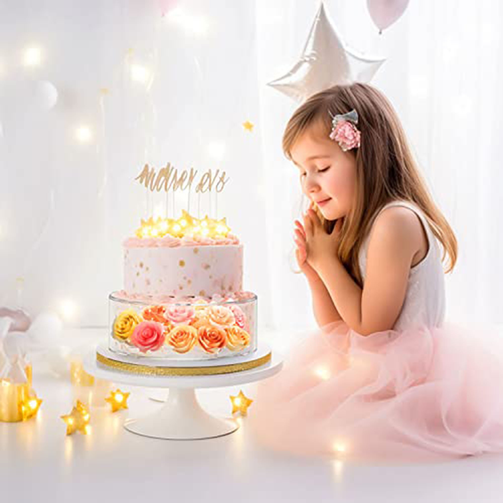 Acrylic Fillable Cake Stand Cake Riser Cake Tier, Round Cylinder Display Riser Display Box, Decorative Centerpiece for Wedding