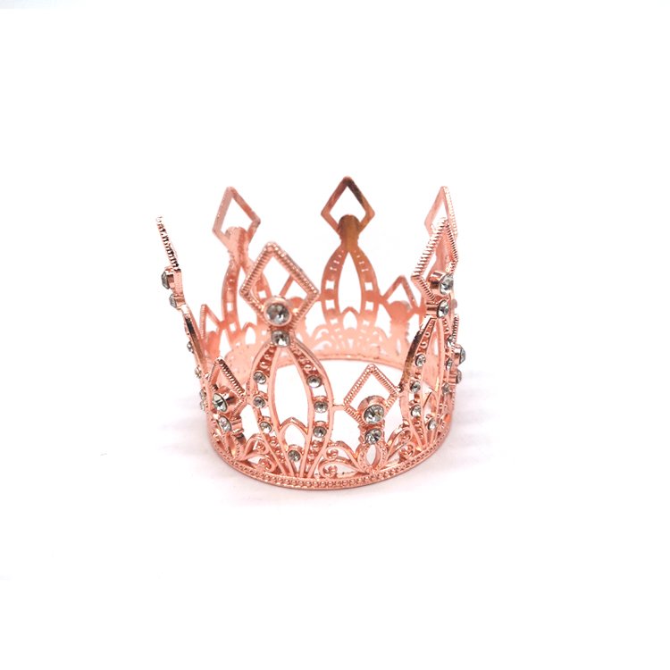Gold Rhinestone Birthday Cake Tiara Small Baroque Crown for Flower Decorations for Party Supplies Festive Diwali Celebrations