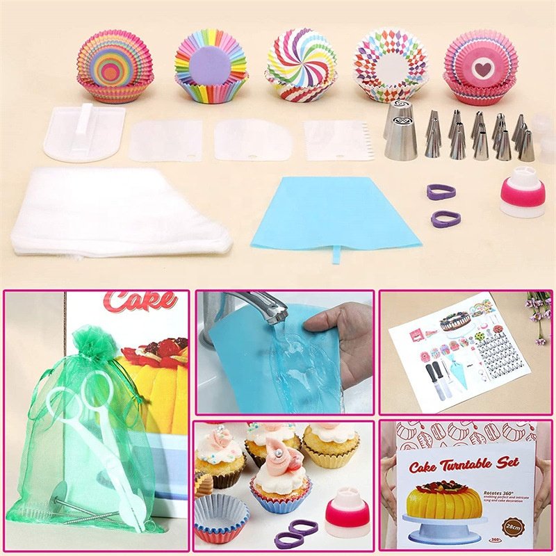 322pcs New Style Cake Decorating Kit Custom Logo Stainless Steel Baking Tool with Plastic Supplies New Style and High Quality