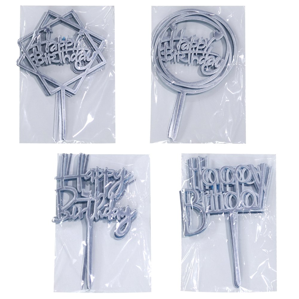 Happy Birthday Cake Topper Gilding Acrylic Round Crown King Queen Prince Princess Royal Theme Cake Decoration Party Supplies.