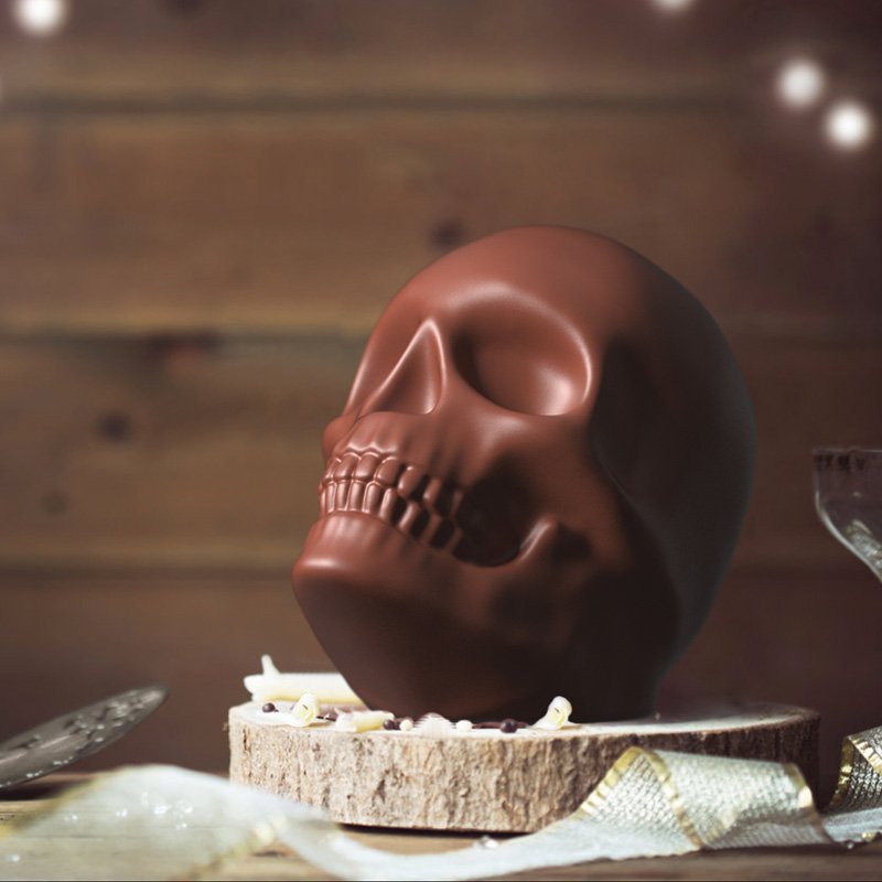 A34 Hot Large 32 X 24cm 3d Cake Decorating Supplies Tools Pan Silicone Skull Cake Mold Baking With Halloween Birthday