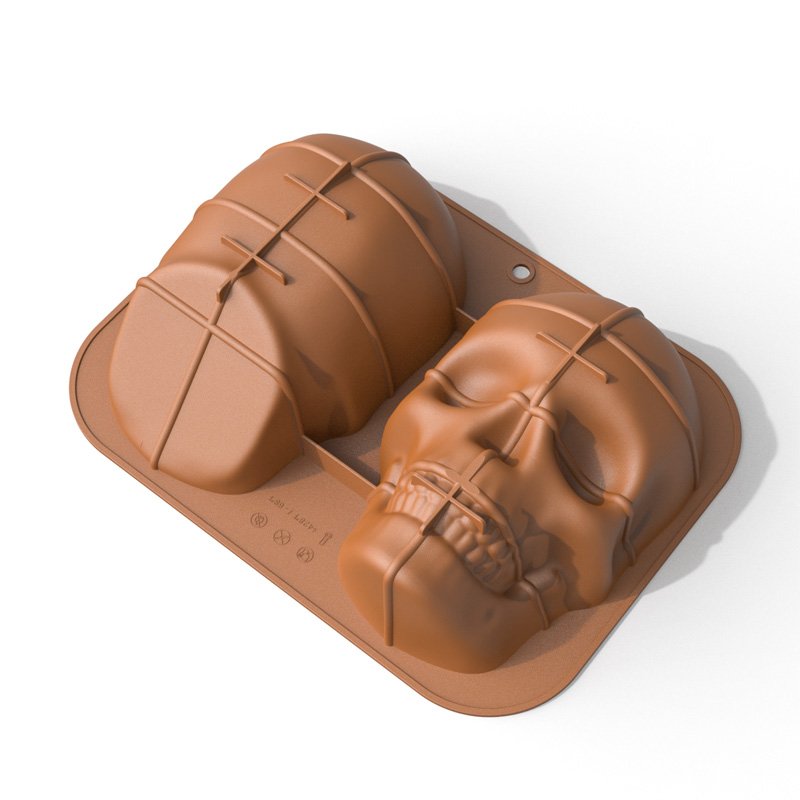 A34 Hot Large 32 X 24cm 3d Cake Decorating Supplies Tools Pan Silicone Skull Cake Mold Baking With Halloween Birthday