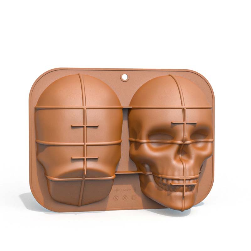 A34 Hot Large 32 X 24cm 3d Cake Decorating Supplies Tools Pan Silicone Skull Cake Mold Baking With Halloween Birthday