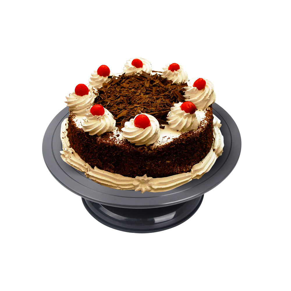 Factory Directly New Design 28cm Round Grey Dural anodizing aluminum Rotating Stand Cake Decorating Kits
