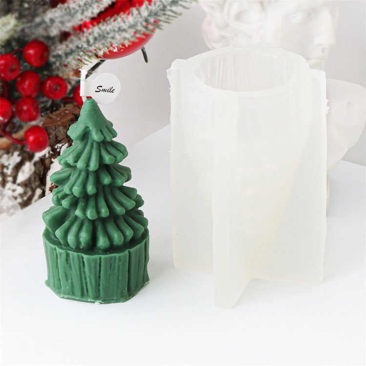 Five Pointed Star Coniferous Fir Christmas Tree Silicone Candle Mold Christmas Decorations Casting Mould DIY Aromatherapy Candle