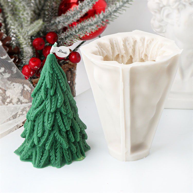 Five Pointed Star Coniferous Fir Christmas Tree Silicone Candle Mold Christmas Decorations Casting Mould DIY Aromatherapy Candle