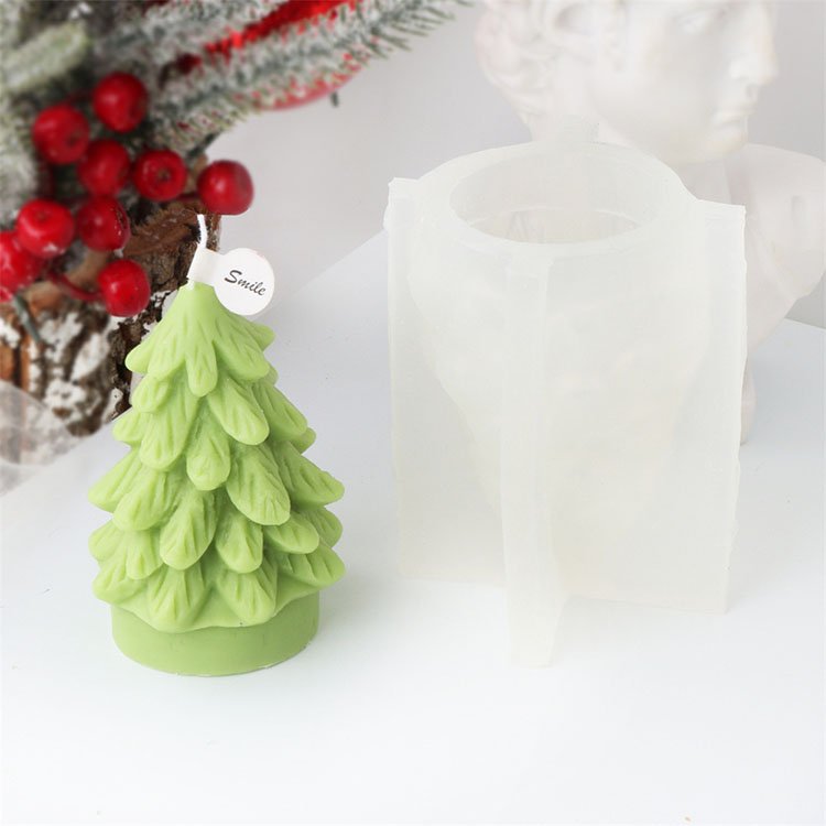 Five Pointed Star Coniferous Fir Christmas Tree Silicone Candle Mold Christmas Decorations Casting Mould DIY Aromatherapy Candle