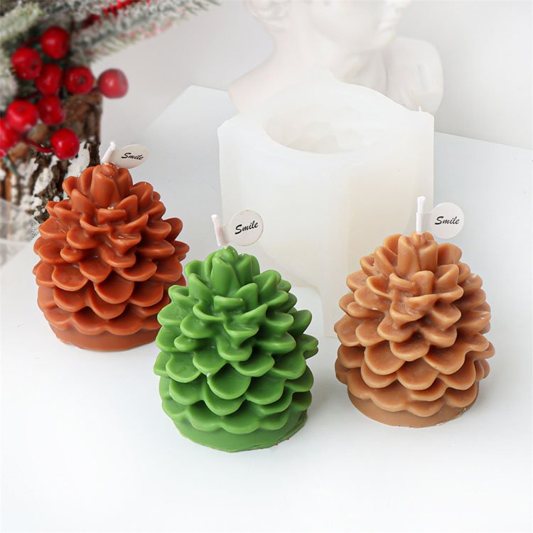Five Pointed Star Coniferous Fir Christmas Tree Silicone Candle Mold Christmas Decorations Casting Mould DIY Aromatherapy Candle