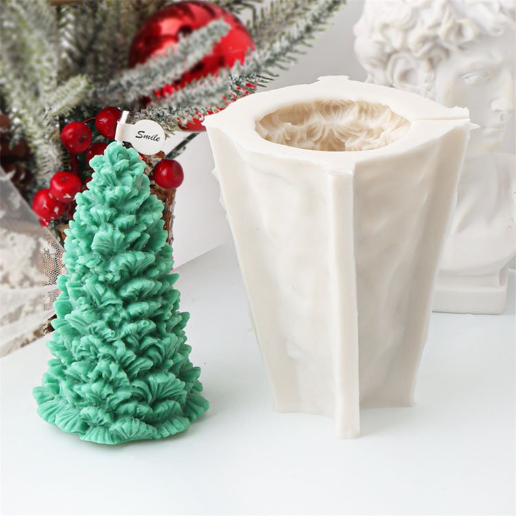 Five Pointed Star Coniferous Fir Christmas Tree Silicone Candle Mold Christmas Decorations Casting Mould DIY Aromatherapy Candle