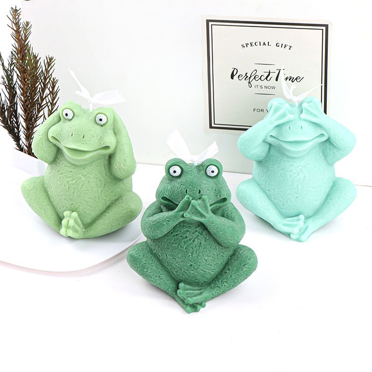 3D Cute Frog Silicone Candle Mold DIY Craft Animal-Shaped Soap Aromatherapy Handmade Gift Making Home Art Decorative Ornaments