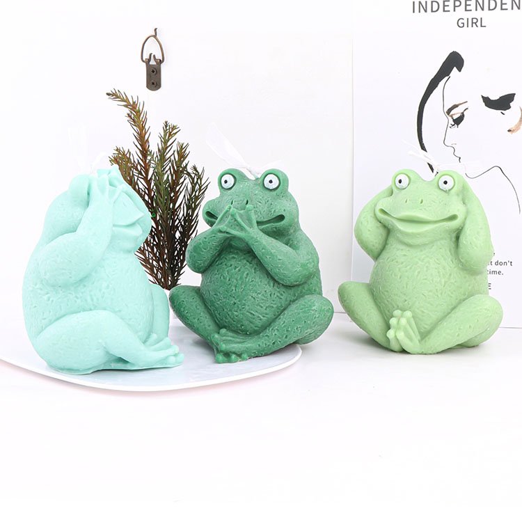 3D Cute Frog Silicone Candle Mold DIY Craft Animal-Shaped Soap Aromatherapy Handmade Gift Making Home Art Decorative Ornaments