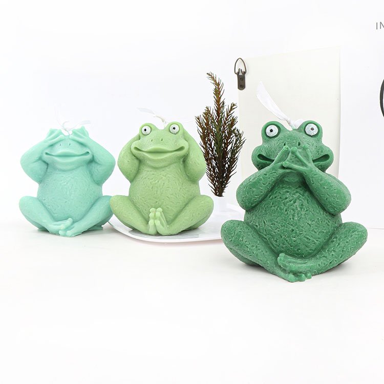 3D Cute Frog Silicone Candle Mold DIY Craft Animal-Shaped Soap Aromatherapy Handmade Gift Making Home Art Decorative Ornaments
