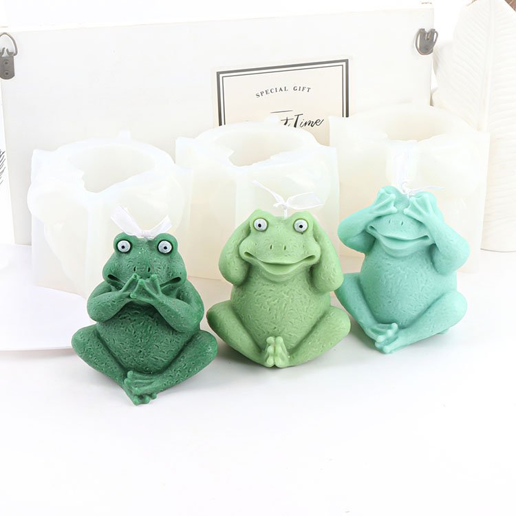 3D Cute Frog Silicone Candle Mold DIY Craft Animal-Shaped Soap Aromatherapy Handmade Gift Making Home Art Decorative Ornaments