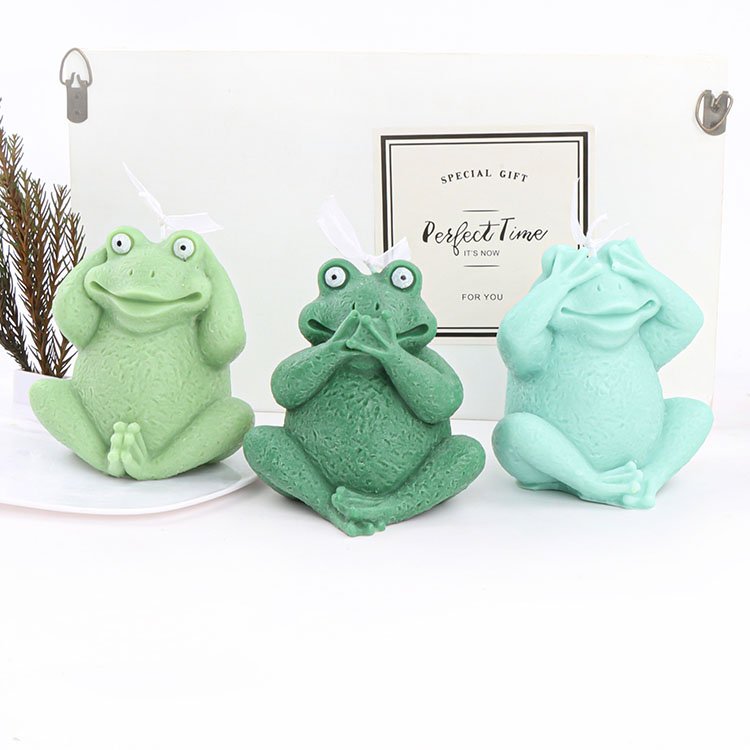 3D Cute Frog Silicone Candle Mold DIY Craft Animal-Shaped Soap Aromatherapy Handmade Gift Making Home Art Decorative Ornaments