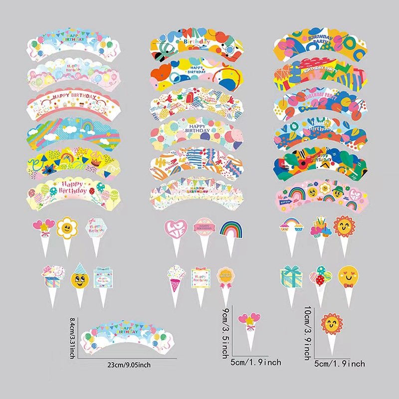 Children's Birthday Cake Decoration Border Strips European Holiday Party Supplies Tabletop Decoration Favors Model B
