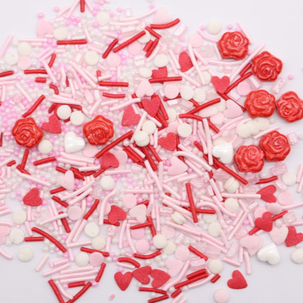 Saint Valentine's Day Cake Sprinkles Mixes Flower Edible Sugar Sprinkles Cake Decorating