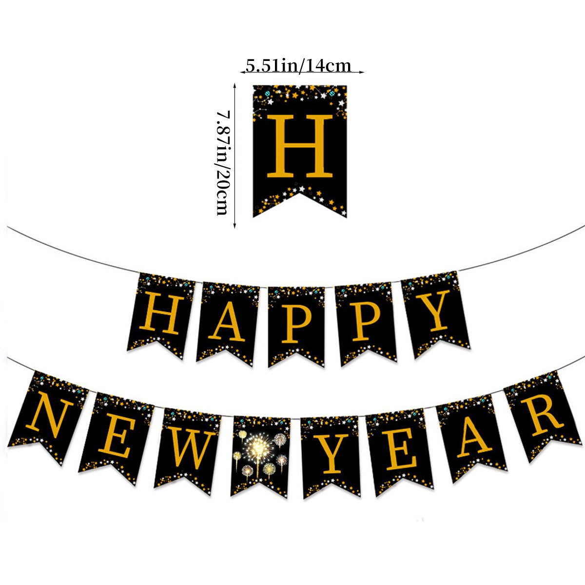 2025 HAPPY NEW YEAR Banner party decorations Alphabet Smoke Flower happy new year banner