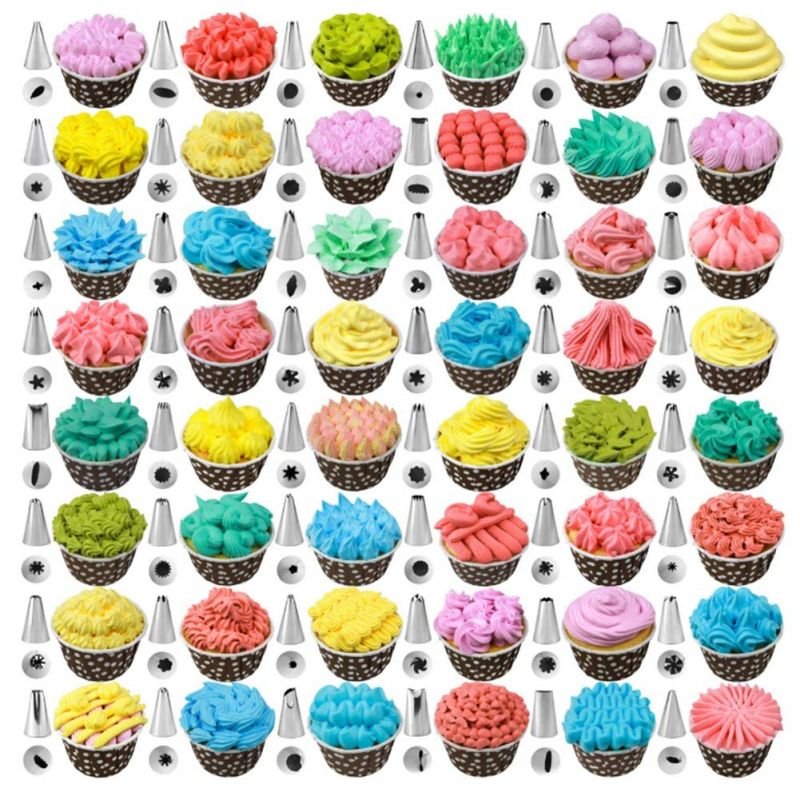52pcs Baking Tool Set With Cake Turntable Cake Decorating Supplies Kit