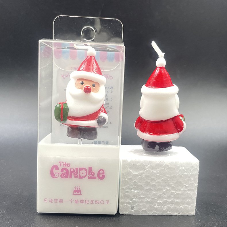 Christmas Candles Creative Decoration Santa Claus Christmas Tree Adorable Birthday Candle For Cake