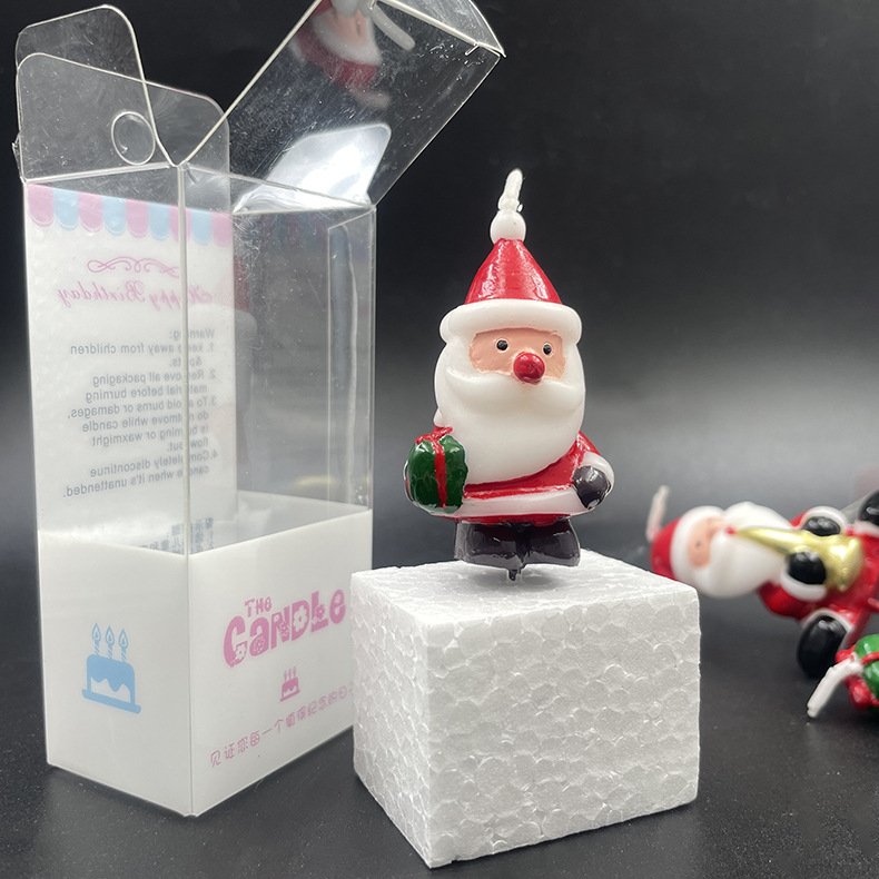 Christmas Candles Creative Decoration Santa Claus Christmas Tree Adorable Birthday Candle For Cake