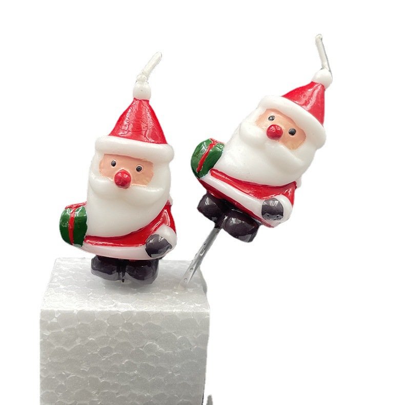 Christmas Candles Creative Decoration Santa Claus Christmas Tree Adorable Birthday Candle For Cake