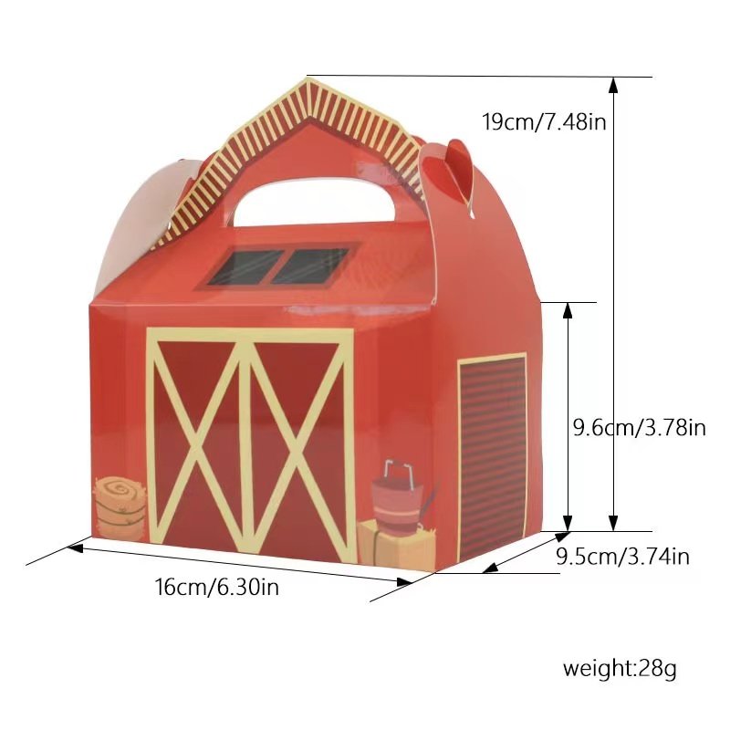 Wholesale Farm Animal theme Kids Birthday Decorations Supplies Party Favor Boxes Barnyard Treat Boxes Candy Goodies Gift Box