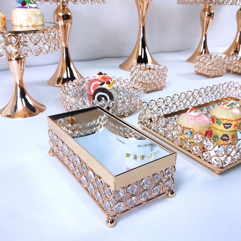 Nicro Gold Luxury Style Festive Party Supplies Tray Cookware Cupcake Tool Birthday Wedding Decoration Cake Dessert Stand Set