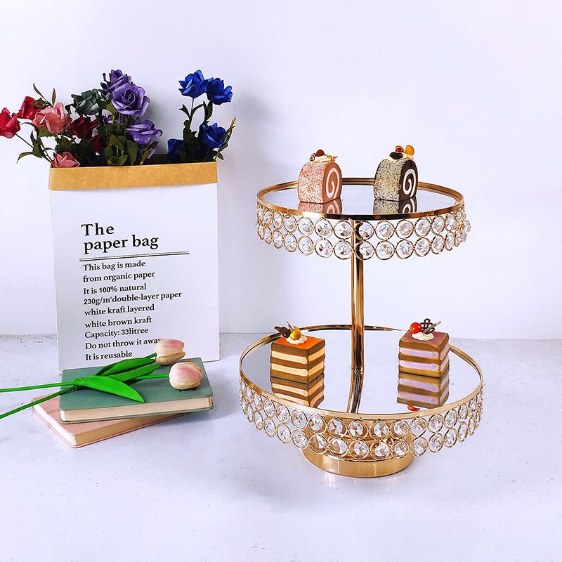 Nicro Gold Luxury Style Festive Party Supplies Tray Cookware Cupcake Tool Birthday Wedding Decoration Cake Dessert Stand Set