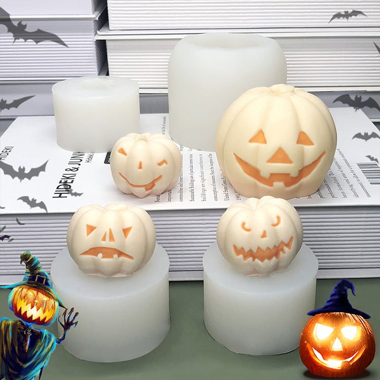 YS Halloween Pumpkin Candle Mold Silicone Mousse Cake Chocolate Mould Aromatherapy Candle Plaster DIY Handmade Home Decoration