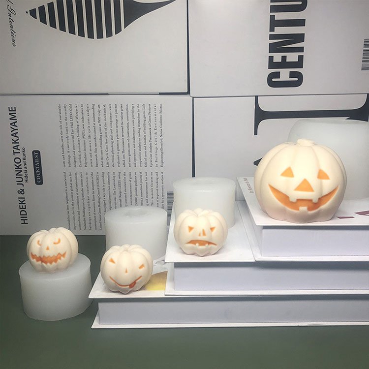 YS Halloween Pumpkin Candle Mold Silicone Mousse Cake Chocolate Mould Aromatherapy Candle Plaster DIY Handmade Home Decoration
