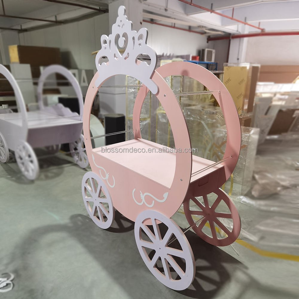 Birthday Wedding Baby Shower Party Dessert Carriage Candy Carts Cake Decoration Display Flower Cart