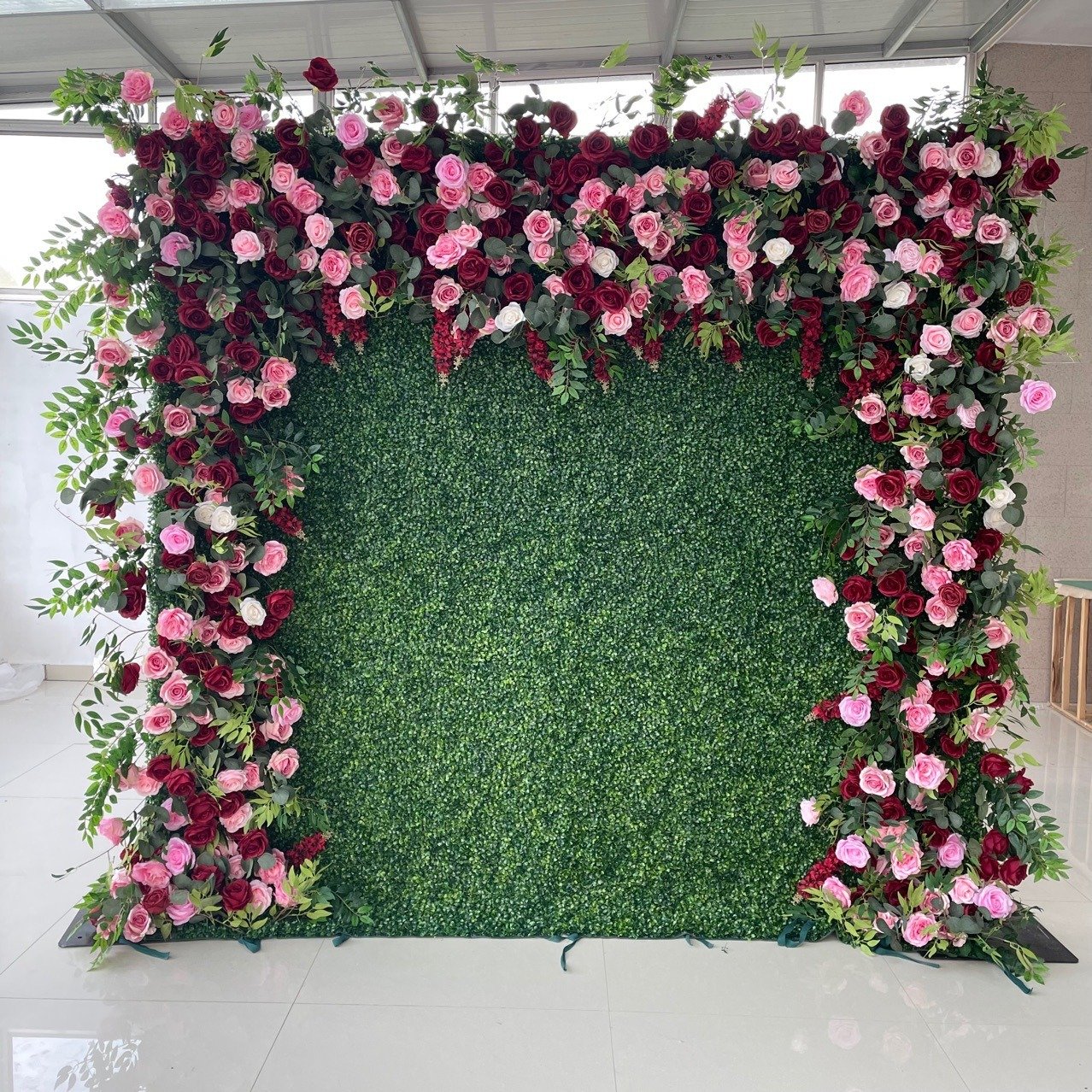 Fake Flower Wall Decor Paper Wedding Party Supplies Photo Backdrop for Bridal Shower Fabric Cloth Decorative Flower Wall