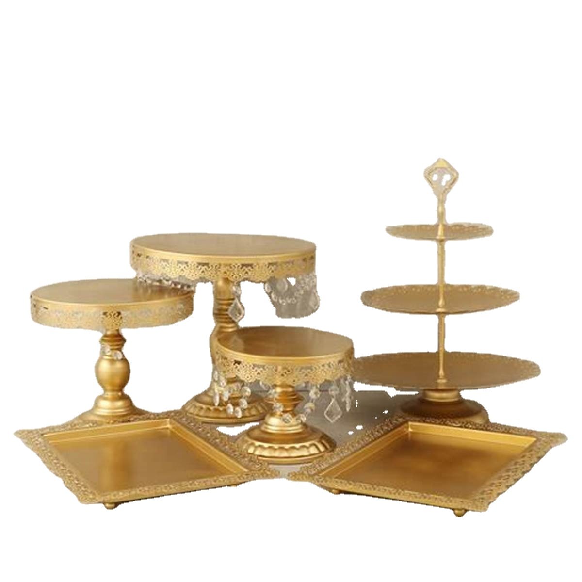 Metal gold cake stand for wedding birthday home party cupcake stand supplies and decorations Cake Stand