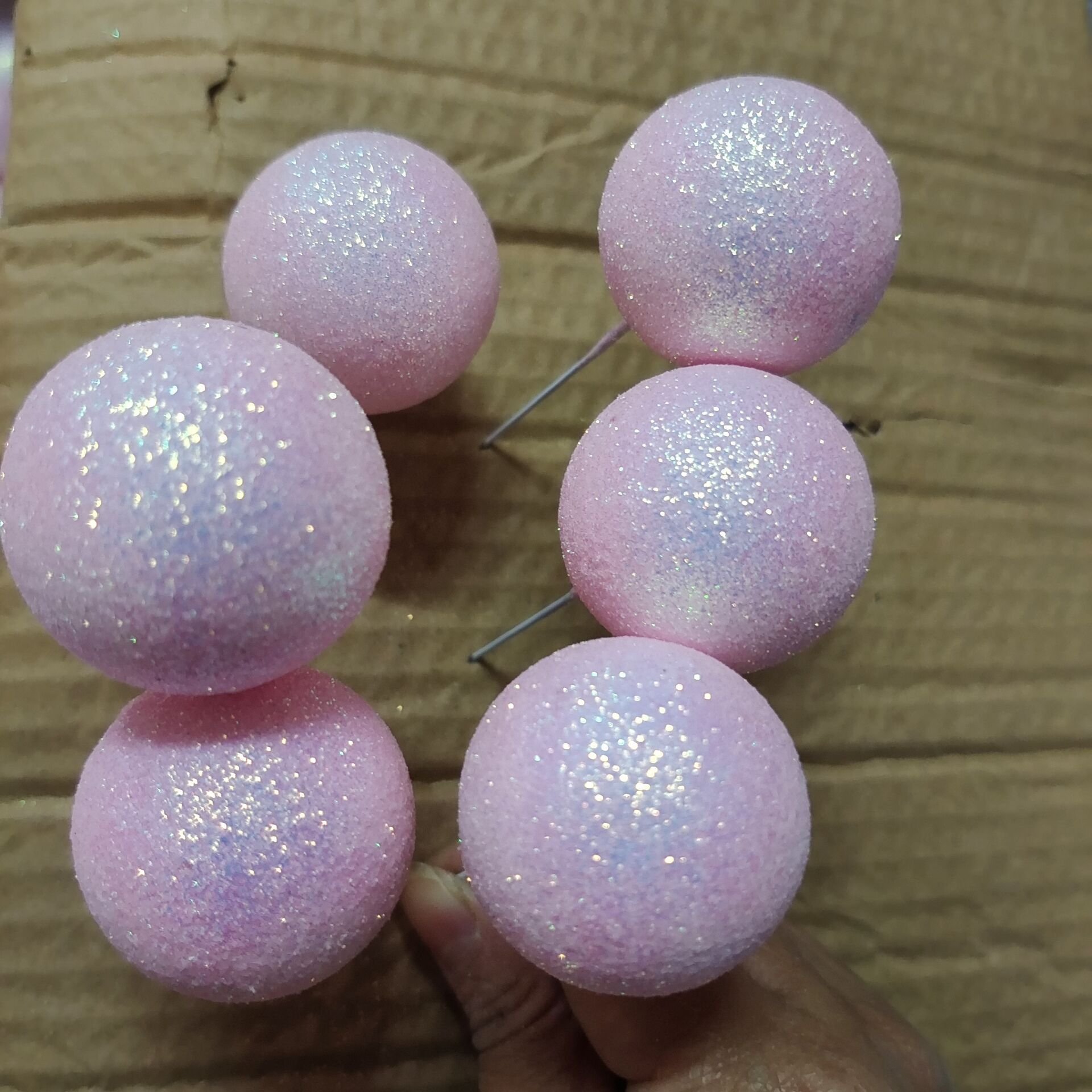 New Baking Supplies Cake Topper Gold Silver Foam Ball Glitters Powder Faux Balls For Cake Decoration