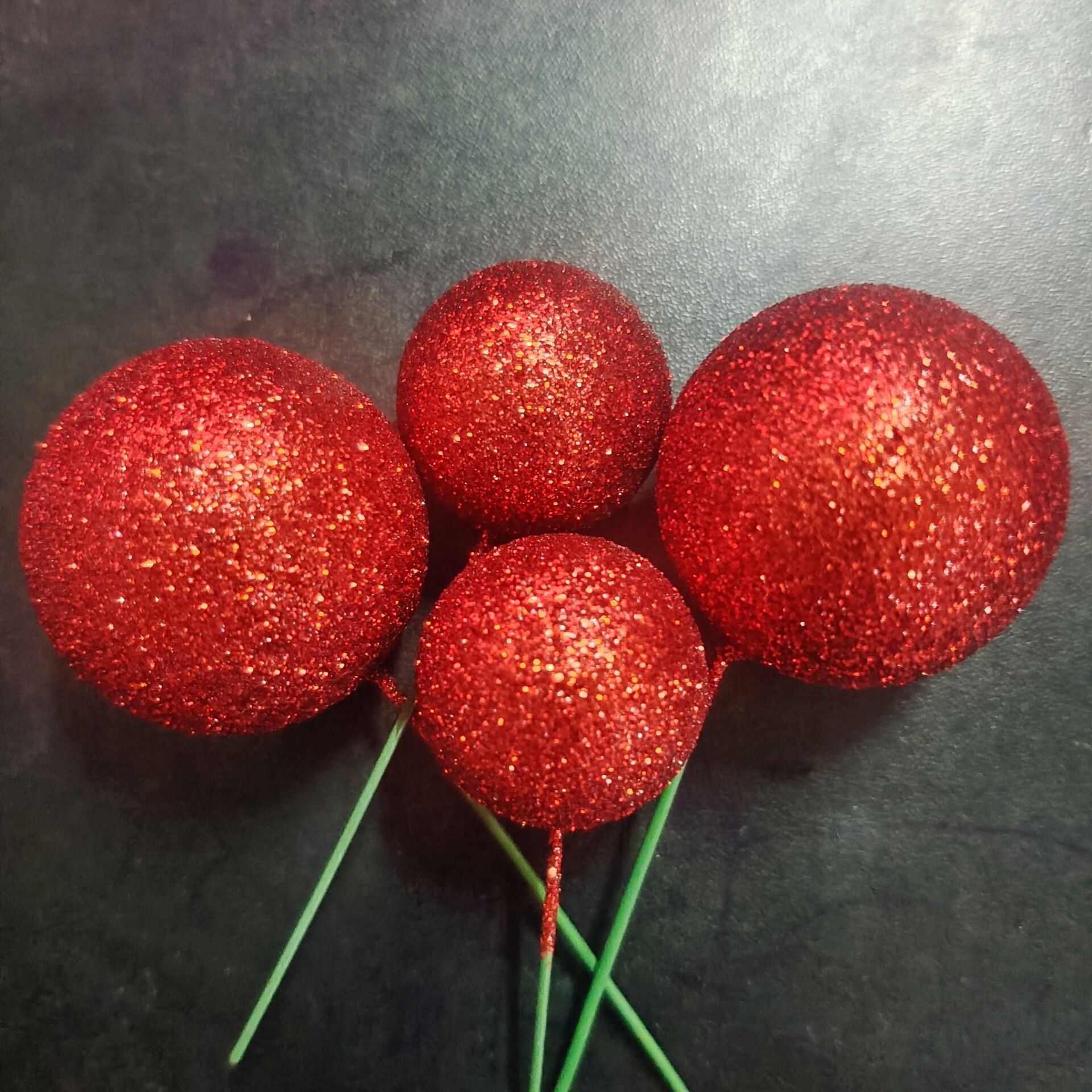 New Baking Supplies Cake Topper Gold Silver Foam Ball Glitters Powder Faux Balls For Cake Decoration
