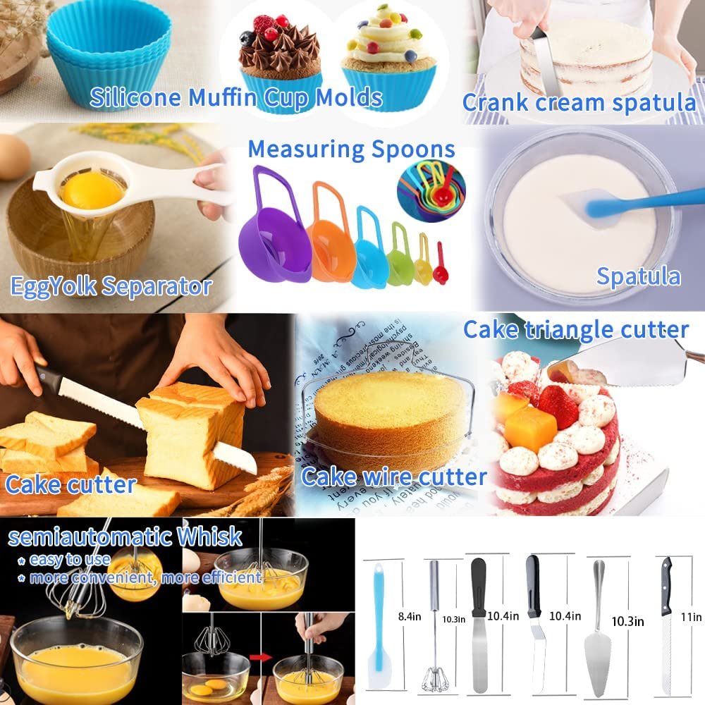 Cake decorating Supplier baking pastry tools rotating cake stand turntable baking knives nozzles baking pastry tools 635pcs Set