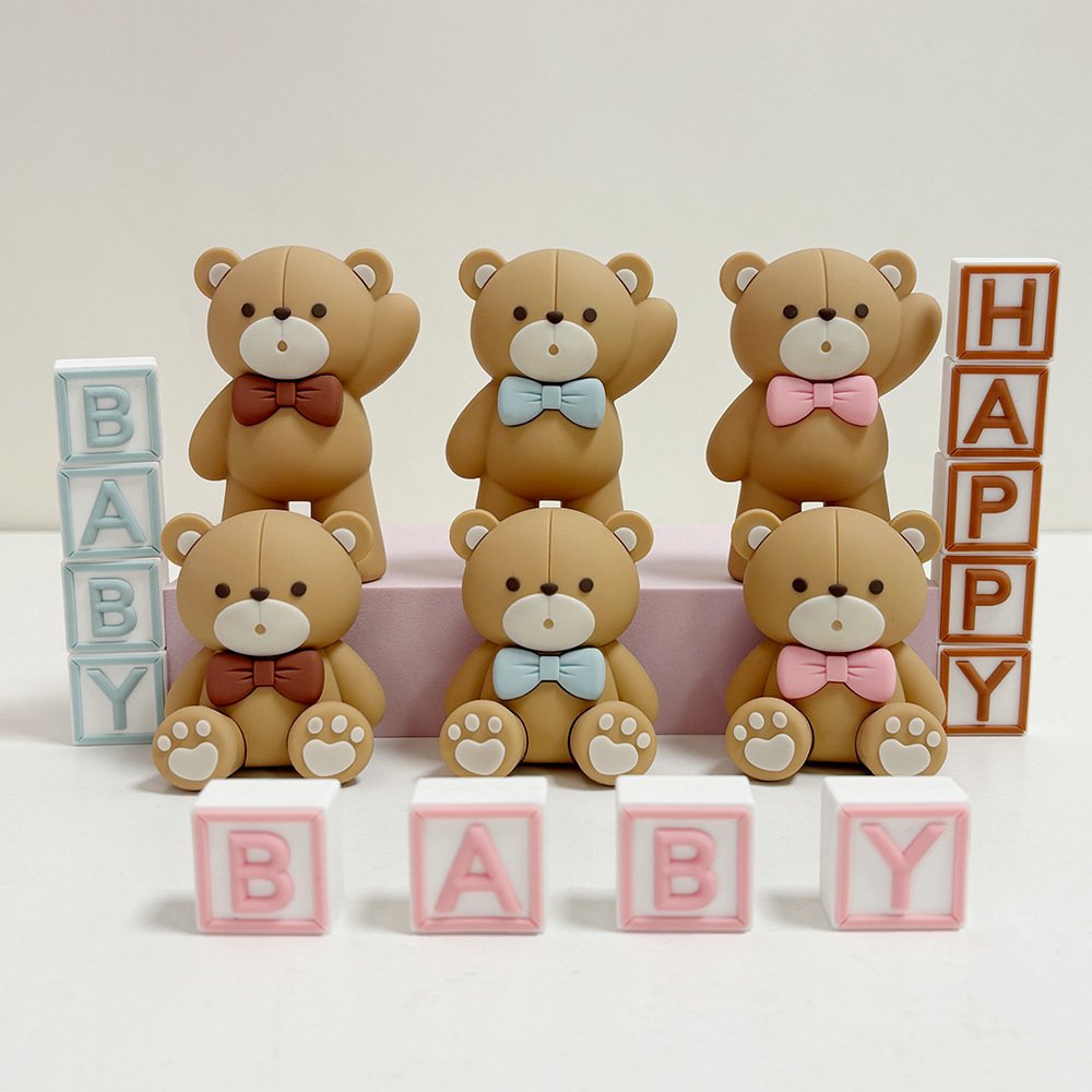 Valentine's Day Confession Bear Soft Rubber Stereo Doll Decoration Cake Topper Suppliers