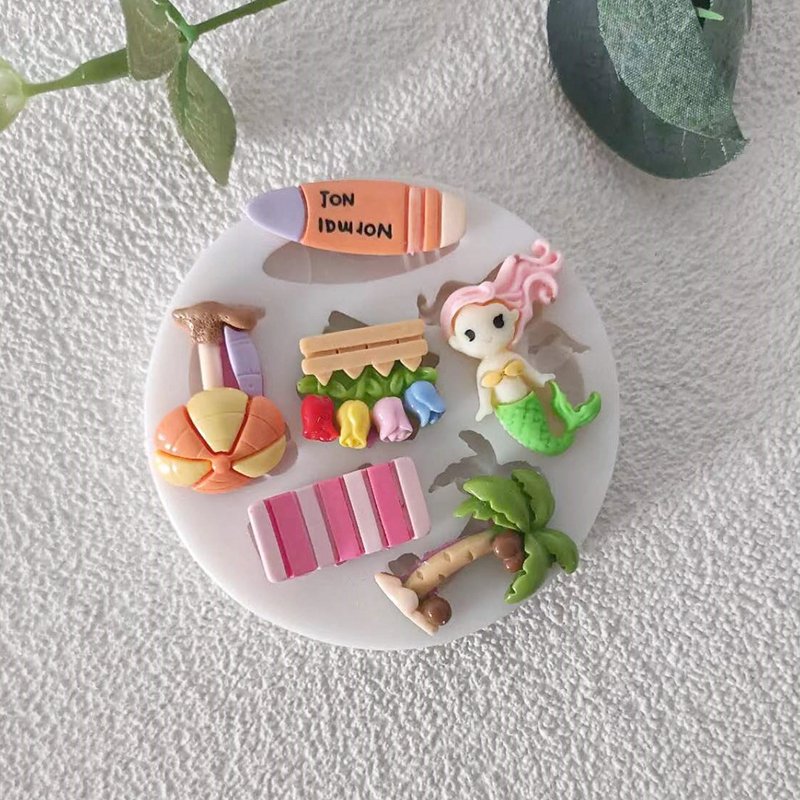 YS DIY Beach Mermaid Silicone Fondant Cake Mold Sandbeach Design Candy Chocolate Decoration Baking Tools Mould Kitchenwares