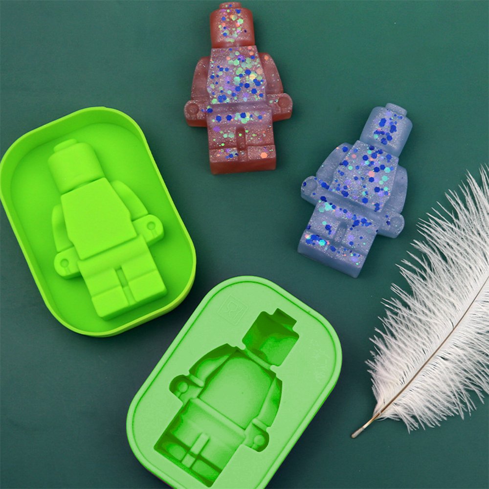 Robot Candle Mould Ice Cube Candle Moulds Silicone Gypsum Resin Soap Craft Molde De Vela Chocolate Gift Making Mold Candle Molds