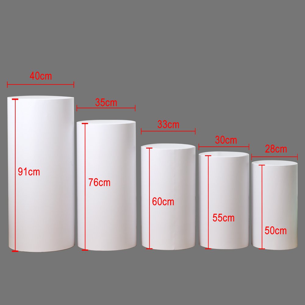 White Acrylic Stand Cake Dessert Round Table Cover Cylinder Pedestals Stand Tablecloth For Wedding Party