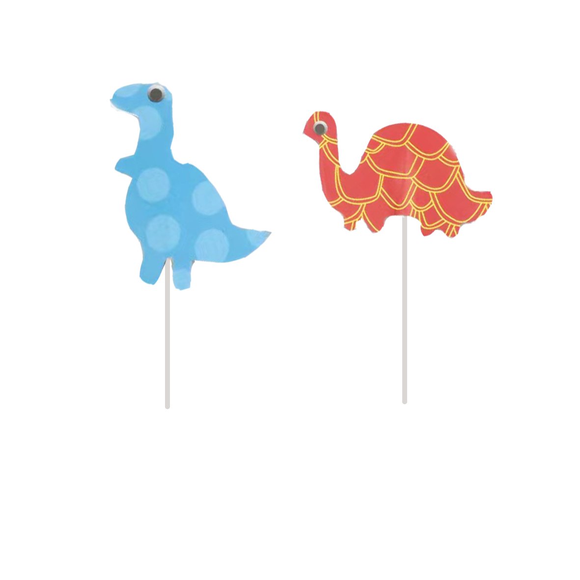 Newly designed 24 jungle animal themed cake toppers, cute cartoon dinosaur birthday cake decorations