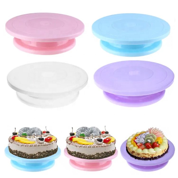 Wanlihao popular plastic cake turntable stand for cake decoration tools