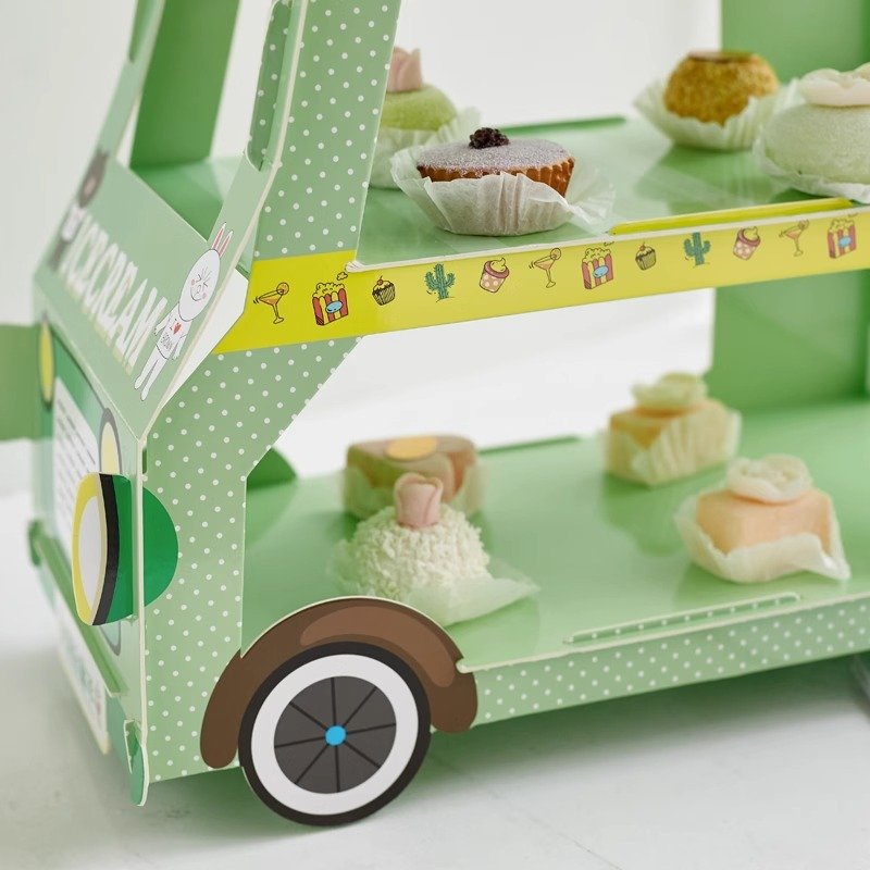 Disposable Cake Stand ice Cream 2-Layer Dessert Table lollipop Display Stand High-End Wedding Paper Decoration Supplies