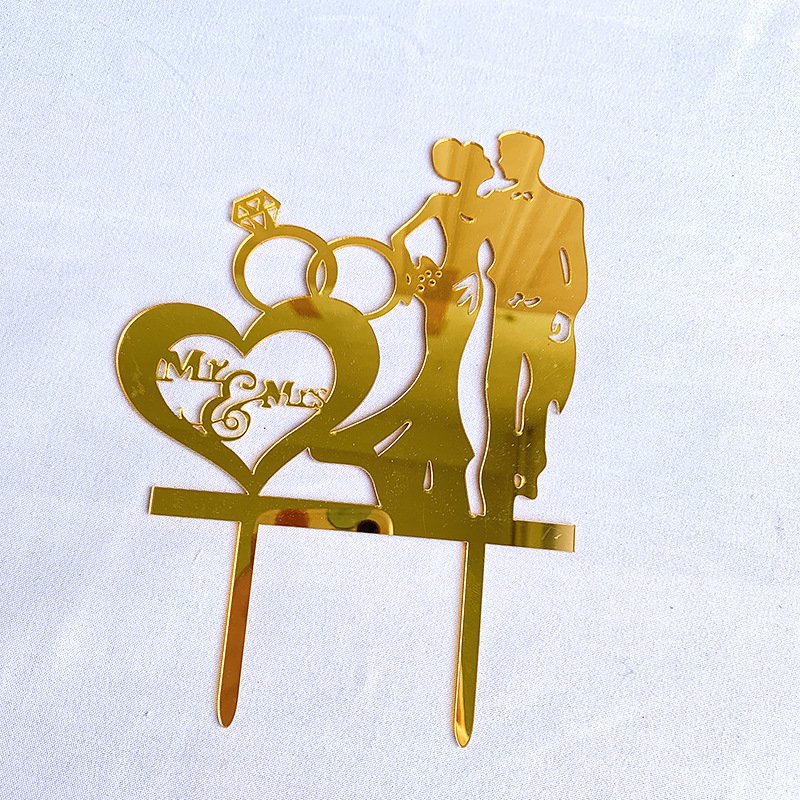 Wholesale Hot Wedding Engagement Birthday Party Anniversary Cupcake Decorations Wedding Proposal Acrylic Cake toppers